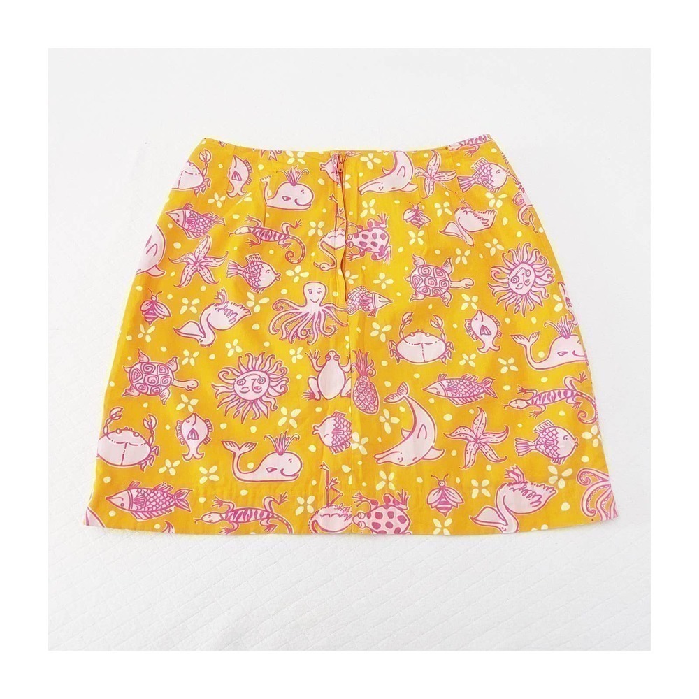Lilly Pulitzer Printed Marine Life Printed Mini Skirt SZ2 P